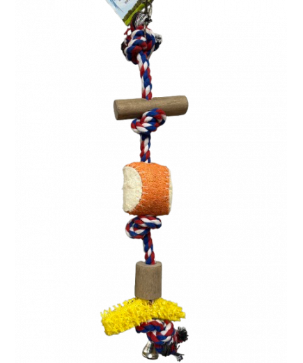 Parrot-Supplies Baseball Home Run Rope & Loofah Parrot Toy